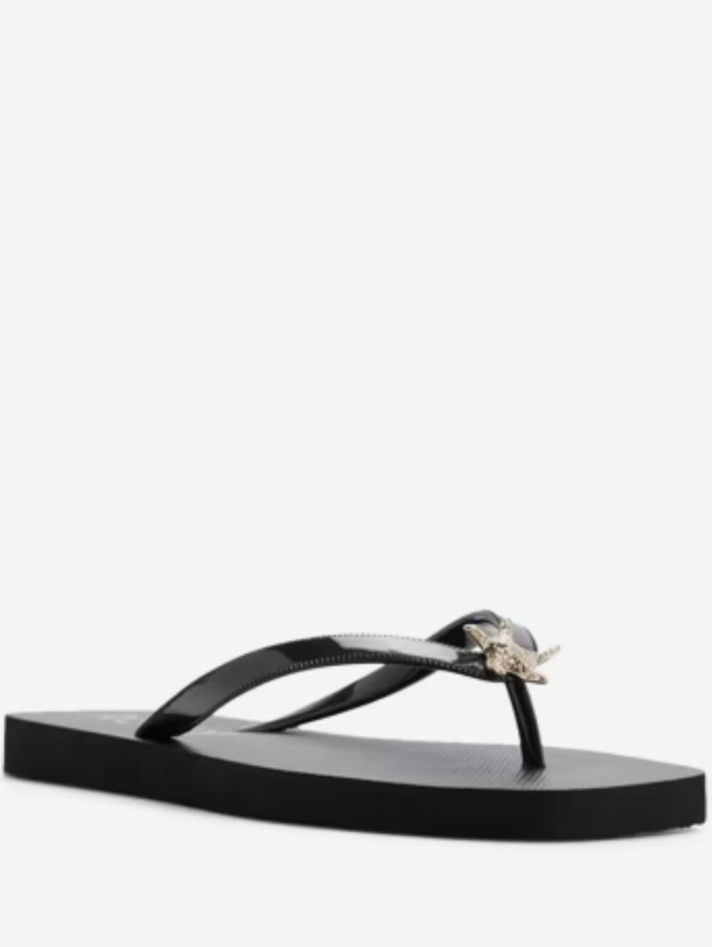 Roxy Sea Star Embellished Flip Flop Sandals- Black
